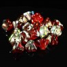 10 perles de  verre Tchèque  8x6mm Ruby Vitral