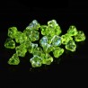 10 perles de  verre fleur Tchèque 8x6mm olivine AB
