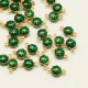 20 connecteurs fleur laiton emaille vert paillette or 7mm
