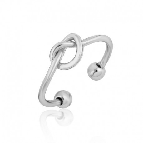 1 bague reglable noeud amour plaque argent