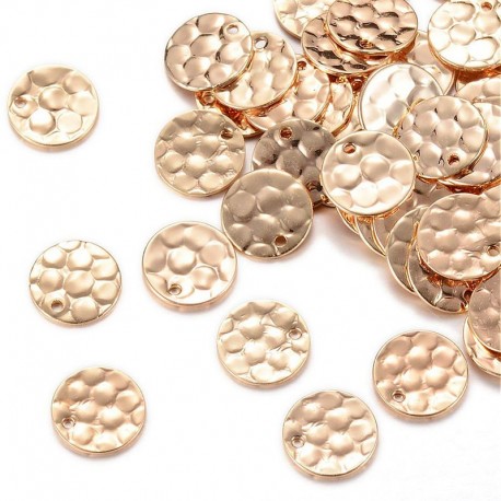 10 sequins laiton doré martelés 10mm