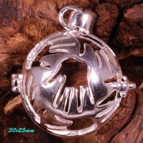 bola argent plaqué main du partage 30mm