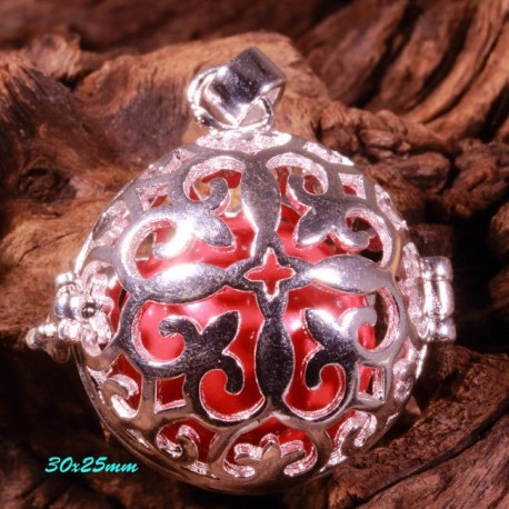bola de grossesse croix medievale plaqué argent 30mm