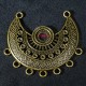 2 supports pendentif demi lune bronze ethnique 43x39mm