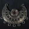 2 supports pendentif demi lune argente vieilli 43x39mm