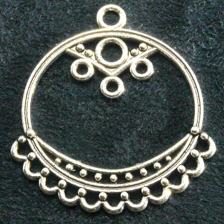 4 supports chandeliers lustre metal argenté  rond 36x33mm