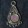 10 supports cabochon goutte metal argente 35x19mm