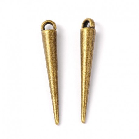 10 perles intercalaires pics  ethniques bronze 34mm