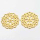 4 connecteurs  rond fleur métal doré  filigrane 29mm