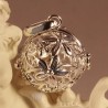 bola de grossesse  feuillage plaque argent 28mm