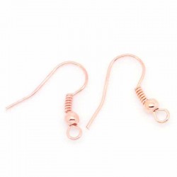 10 paires crochets d'oreille or rose 25x15mm
