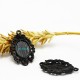 4 supports cabochon connecteur metal noir ovale 30x20mm