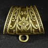 2 bélières  foulard pendentif bronze motif fleur 38x30mm