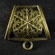 2 bélières foulard bronze rosace 38x30mm