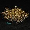 50 anneaux ouvert acier inoxydable doré 6mm