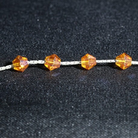 1metre chaine "serpentine" laiton argenté +/- 1mm