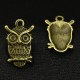 10 breloques chouettes bronze relief 23x15mm