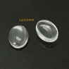 5 cabochons verre transparent ovale fond plat 14x10mm