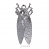 2 breloques cigale metal argente 35x15mm