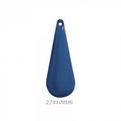 2 sequins emailles laiton longue goutte bleu pacifique  27x10mm