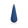 2 sequins emailles laiton longue goutte bleu paon  27x10mm