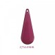 2 sequins emailles laiton longue goutte framboise pourpre  27x10mm