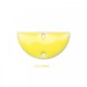 2 connecteurs demi lune emaille jaune 21x10mm