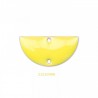 2 connecteurs demi lune emaille jaune 21x10mm