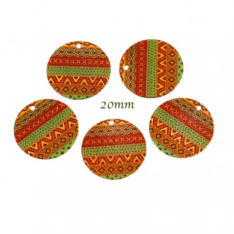 2 sequins ronds stardust doré geometrique pastel 20mm