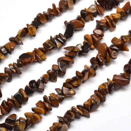 perles de pierre naturelle chips oeil de tigre  (320perles)  82mm