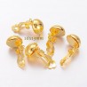 1paire boucle d'oreille clip boule laiton or 16x13mm