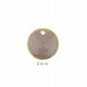 5 sequins laiton emaille taupe 8mm bi face