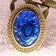 1cabochon nacre abalone coquillage teinte bleu 18x24mm