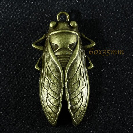 1 grand pendentif cigale bronze 60x30mm