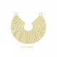 estampe laser cut  demi lune ethnique doré plaque or fin 22mm