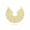 2 estampes 22mm  demi lune laiton or 24kt éthnique