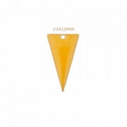 sequin émaillé triangle inversé x2  jaune soleil 22x13mm