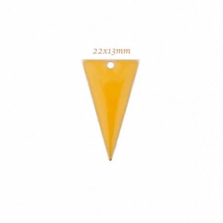 sequin émaillé triangle inversé x2  jaune soleil 22x13mm