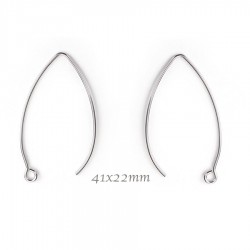 boucle d'oreille demi lune acier inoxydable x10