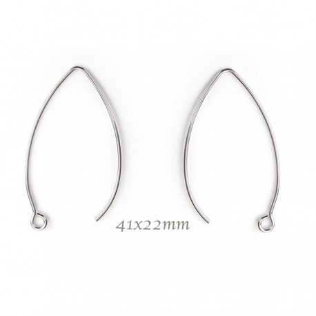 boucle d'oreille demi lune acier inoxydable x10