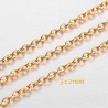 chaine acier inoxydable L014 -08G or soudée  X0,50cm maillon ovale 3x2mm