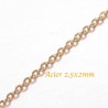 chaine acier inoxydable soudée  or ovale  P002 -11G- 2,5x2mm  x0,50cm