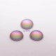 cabochon verre boheme arc en ciel givré 14mm