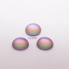 1 cabochon verre boheme arc en ciel givré 14mm