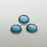 1 cabochon verre de bohème mauve /bleu 14mm