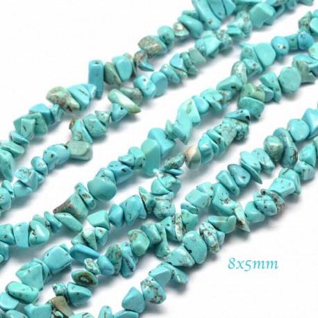 perles de pierre naturelle chips pierre amazonite  (320perles)  82mm