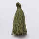 10 pompons breloque  coton kaki 30x5mm