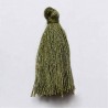 10 pompons breloque  coton kaki 30x5mm