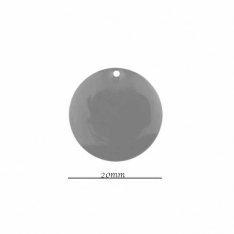 sequin émaillé rond 20mm gris x2