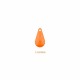 6 sequins goutte emaillées orange  base laiton 10x6mm